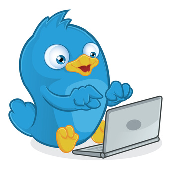 Blue Bird with Laptop