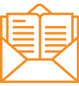 oange paper in an envelope icon